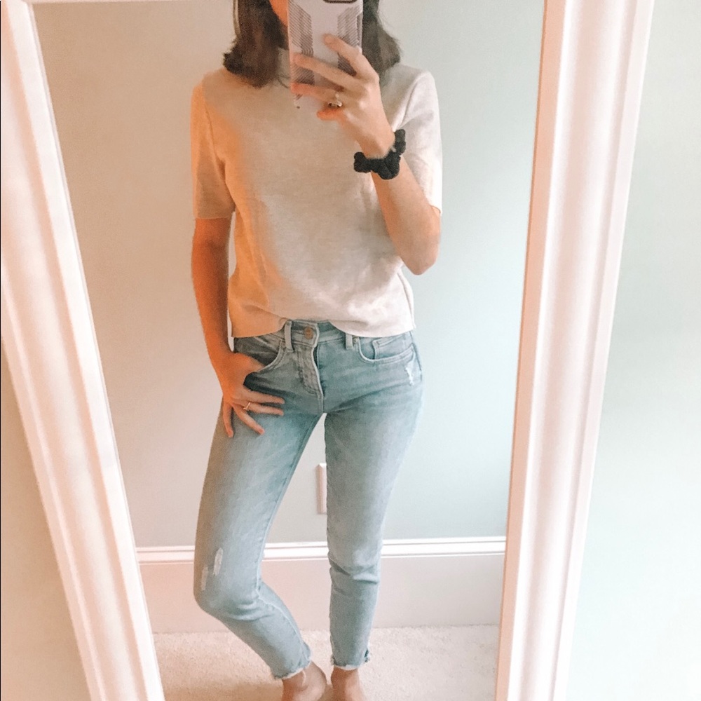 Zara Short Sleeve Mock Neck Sweater